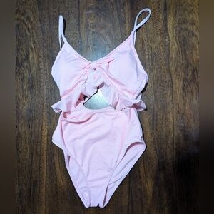 Hurley Pink Swimsuit with Ruffle Accents